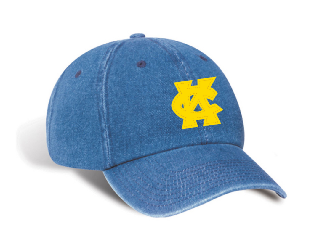 Denim Baseball Cap with Felt KC Logo
